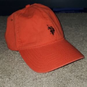 U.S. Polo Assn. Orange Baseball Hat with Embroidered Logo